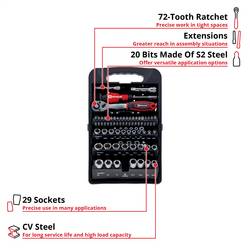 Einhell 372450 sada bitů, 61dílná, plochý, PH, PZ, profil T