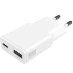 4Smarts USB nabíječka, GaN, USB Power Delivery (USB-PD) , USB A, USB-C®, 20 W, Dodávka energie, bílá