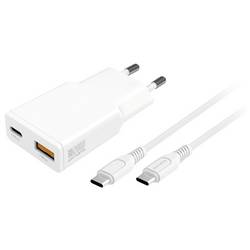 4Smarts USB nabíječka, GaN, USB Power Delivery (USB-PD) , USB A, USB-C®, 20 W, SuperCharge, Dodávka energie, bílá