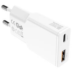 4Smarts USB nabíječka, GaN, USB Power Delivery (USB-PD) , USB A, USB-C®, 20 W, SuperCharge, Dodávka energie, bílá