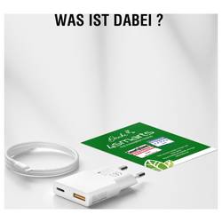 4Smarts USB nabíječka, GaN, USB Power Delivery (USB-PD) , USB A, USB-C®, 20 W, SuperCharge, Dodávka energie, bílá