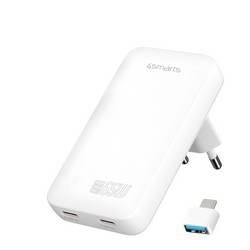 4Smarts USB nabíječka, GaN, USB Power Delivery (USB-PD) , 2x USB-C®, USB A, 65 W, Quick Charge, Dodávka energie, bílá