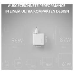 4Smarts USB nabíječka, GaN, USB Power Delivery (USB-PD) , 3x USB-C®, USB A, 100 W, Quick Charge, Dodávka energie, bílá