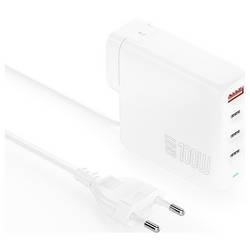 4Smarts USB nabíječka, GaN, USB Power Delivery (USB-PD) , 3x USB-C®, USB A, 100 W, Quick Charge, Dodávka energie, bílá