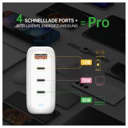 4Smarts USB nabíječka, GaN, USB Power Delivery (USB-PD) , 3x USB-C®, USB A, 100 W, Quick Charge, Dodávka energie, bílá