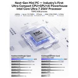 GMKtec mini PC (HTPC) K13 Intel® Core™ Ultra 7 256V Intel® Core™ Ultra 7 256V 4.8 GHz 16 GB RAM 512 GB SSD Intel Arc™ Win 11 Pro K13 Intel® Core™ Ultra 7 256V