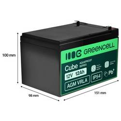 Green Cell GC-AGM12V12AH-J olověný akumulátor olověný se skelným rounem 12 Ah 12 V 1 ks
