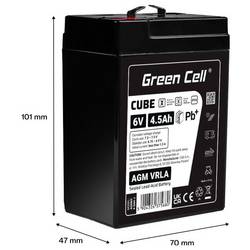 Green Cell GC-AGM6V4-5AH-J olověný akumulátor olověný se skelným rounem 4.5 Ah 6 V 1 ks