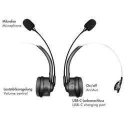 LogiLink BT0075 sluchátka otevřená (On Ear) Bluetooth® černá