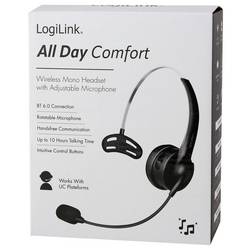 LogiLink BT0075 sluchátka otevřená (On Ear) Bluetooth® černá