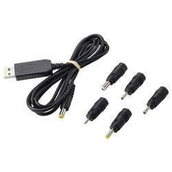 VOLTCRAFT USB měnič napětí, DC/DC měnič, s DC adaptérem, Dutá zástrčka: 5,5 x 2.1 mm., Černá