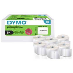 DYMO etikety v roli 70 x 54 mm papír thermodirekt bílá 6 role přemístitelné 2234188 univerzální etikety, Štítky CD, kotoučové etikety