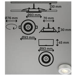 Briloner 7990014 vestavné svítidlo LED Energetická třída (EEK2021): F (A - G) teplá bílá chrom (matný)