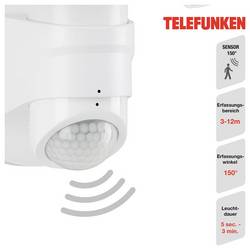 Telefunken 304606TF 304606TF venkovní nástěnné LED osvětlení s PIR detektorem Energetická třída (EEK2021): F (A - G) LED LED 20 W bílá