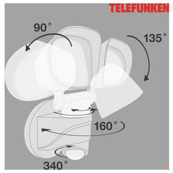 Telefunken 304606TF 304606TF venkovní nástěnné LED osvětlení s PIR detektorem Energetická třída (EEK2021): F (A - G) LED LED 20 W bílá