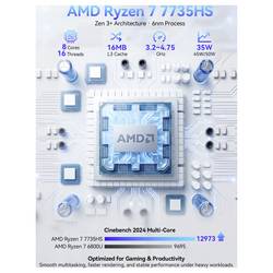 GMKtec mini PC (HTPC) K16-1 AMD Ryzen 7 680M 32GB+1TB AMD Ryzen 7 7735HS 4.75 GHz 32 GB RAM 1 TB SSD AMD Grafika Radeon 680M Win 11 Pro K16-1 AMD Ryzen 7 680M