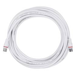 Axing antény, SAT kabel [1x F rychlozástrčka - 1x F rychlozástrčka] 6 m 100 dB S průchodkou chránící proti zlomení bílá