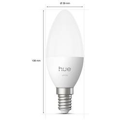 Philips Hue Hue LED žárovka (sada 2 ks) 8721103099662 Energetická třída (EEK2021): E (A - G) 2er-Pack E14 0.2 W teplá bílá