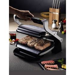 Tefal Optigrill+ elektrický gril, kontaktní gril, nerezová ocel kartáčovaná, černá