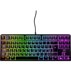 Cherry XTRFY K4V2 TKL kabelový, USB klávesnice německá, QWERTZ černá RGB osvětlení a podsvícení displeje lze přizpůsobit interiéru každého vozu.
