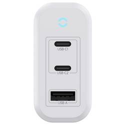 VOLTCRAFT UC-70W001 USB nabíječka, GaN, 1x USB A , 2x USB-C®, 70 W, Rychlé nabíjení, USB PD 3.2, bílá