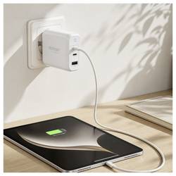 VOLTCRAFT UC-70W001 USB nabíječka, GaN, 1x USB A , 2x USB-C®, 70 W, Rychlé nabíjení, USB PD 3.2, bílá