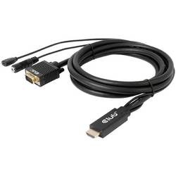 club3D HDMI / jack / micro USB B / VGA kabelový adaptér Zástrčka HDMI-A, Zásuvka jack 3,5 mm , USB Micro-B zásuvka, VGA pólové Zástrčka 2.00 m černá CAC-1712 s