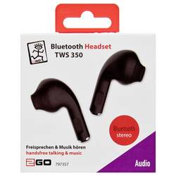 2GO Bluetooth Headset TWS 350 schwarz mušle na uši černá