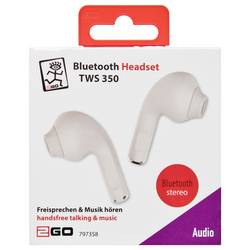 2GO Bluetooth Headset TWS 350 weiss mušle na uši bílá