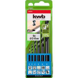 kwb 258806 HSS sada spirálových vrtáku do kovu 6dílná 2 mm, 3 mm, 4 mm, 5 mm, 6 mm, 8 mm M2 DIN 338 válcová stopka 1 ks