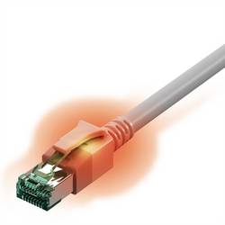Easylan CS1OAADAD0010 RJ45 síťové kabely, propojovací kabely CAT 6A S/FTP 1.00 m šedá dvoužilový stíněný, bez halogenů, samozhášecí 1 ks