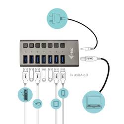 i-tec U3CHARGEHUB7 USB Hub 7 portů USB-A USB 3.0 5 GBit/s šedá I-TEC USB 3.0 Charging HUB 7 Port