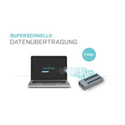 i-tec U3CHARGEHUB7 USB Hub 7 portů USB-A USB 3.0 5 GBit/s šedá I-TEC USB 3.0 Charging HUB 7 Port