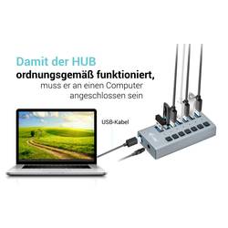 i-tec U3CHARGEHUB7 USB Hub 7 portů USB-A USB 3.0 5 GBit/s šedá I-TEC USB 3.0 Charging HUB 7 Port