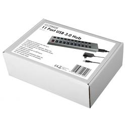 Maxtrack CH12L USB Hub 10 portů USB-A USB 3.0 5 GBit/s lze spínat jednotlivě stříbrnošedá CH12L