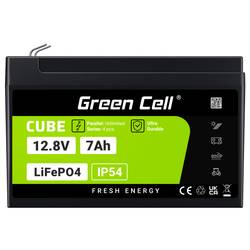 Green Cell CUBE LiFePO4 speciální akumulátor Li-Fe-Pol blok plochá zástrčka Li-Ion 12.8 V 7 Ah 1 ks