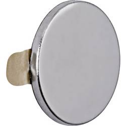 Maul neodymový magnet (Ø x v) 10 mm x 1 mm disk, samolepicí stříbrná 20 ks 6167196