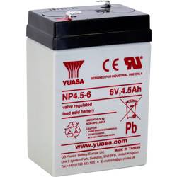 Yuasa NP4.5-6 olověný akumulátor 6.0 V 4500 olověný se skelným rounem (š x v x h) 47 x 106 x 70 mm plochý konektor 4,8 mm