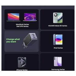 UGREEN Nexode S nabíjecí adaptér, GaN, 2x USB-C®, 1x USB A , 65 W, Power Delivery 3.0, Rychlé nabíjení, šedá