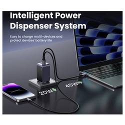 UGREEN Nexode S nabíjecí adaptér, GaN, 2x USB-C®, 1x USB A , 65 W, Power Delivery 3.0, Rychlé nabíjení, šedá