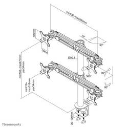 Neomounts FPMA-D700D4 držák na stůl pro monitor 4 Displej: (s) 48,3 cm (19) - 76,2 cm (30) černá nastavitelná výška, naklápěcí, nakláněcí, otočný