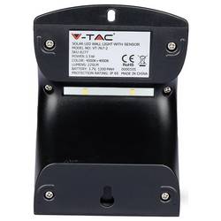 V-TAC 8277 VT-767-2 solární nástěnné osvětlení s PIR detektorem LED pevně vestavěné LED 1.5 W černá