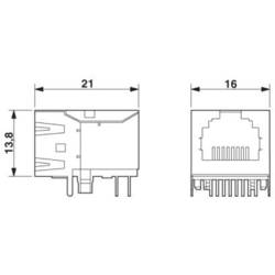 Phoenix Contact VS-08-BU-RJ45-6/LH-1 Zásuvková vložka RJ45 1653087 Počet pólů 8 kov 5 ks