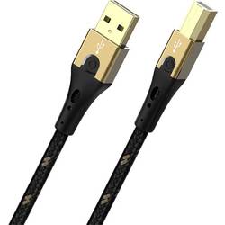 Oehlbach USB kabel USB 2.0 USB-A zástrčka, USB-B zástrčka 1.00 m černá/zlatá třížilový stíněný D1C9541