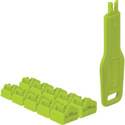 LINDY 47894 Portové zámky RJ-45 + klíč zelená