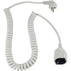 AS Schwabe 70412 napájecí prodlužovací kabel, 16 A, bílá, 2.50 m, spirálový kabel