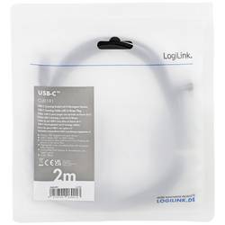 LogiLink USB kabel USB 2.0 USB-C ® zástrčka 2.00 m černá dvoužilový stíněný CU0191