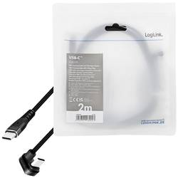 LogiLink USB kabel USB 2.0 USB-C ® zástrčka 2.00 m černá dvoužilový stíněný CU0191