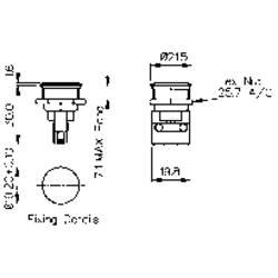 Bulgin MP0031 tlačítko antivandal 250 V/AC 5 A 1x vyp/(zap) bez aretace (Ø x v) 21.5 mm x 31.6 mm IP66 1 ks