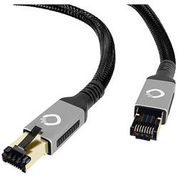 Oehlbach D1C13353 RJ45 síťové kabely, propojovací kabely CAT 8.1 2.00 m černá pozlacené kontakty, třížilový stíněný 1 ks
